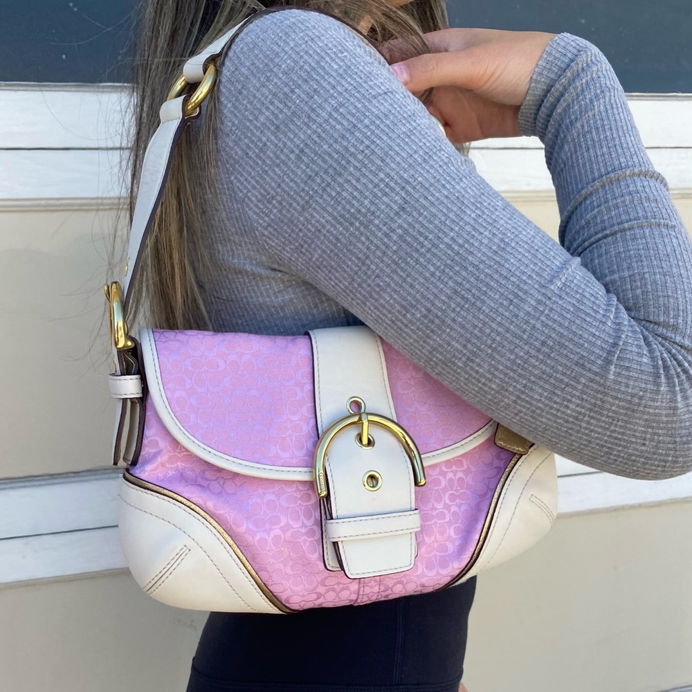 COACH Y2K STYLE PINK BAGUETTE BUCKLE SOHO HOBO BAG 1457 🌸🌸🌸